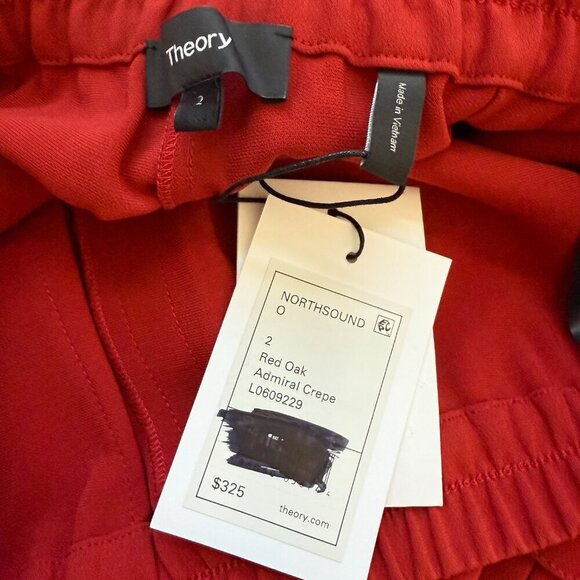 Theory Northsound Cargo Joggers Pants Women's 2 Red Oak Trousers Career Chic NWT - Picture 6 of 14